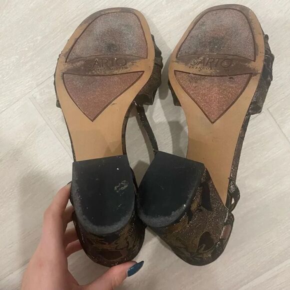 Franco Sarto Designer Bow Top Sling Back Heel Sandals Women Size 9 - Picture 5 of 6